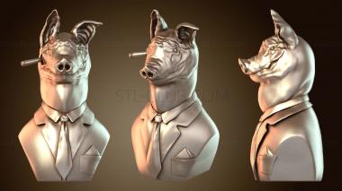 3D мадэль Свиной бюст. Начальник (STL)