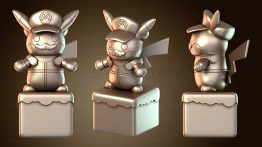 3D мадэль Покемон Пикачу Косплей Марио (STL)