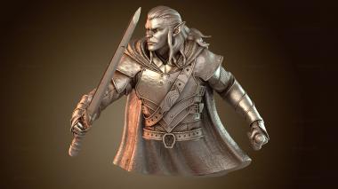 3D мадэль Бюст эльфийского воина Первобытного Авгура (STL)