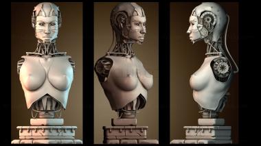 3D модель Бюст девушки андроида (STL)