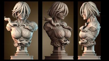 3D модель Женский титановый бюст (STL)