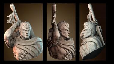 3D мадэль Гатс, бюст Черного мечника (STL)