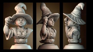 3D модель Бюст маленькой ведьмы гнома (STL)