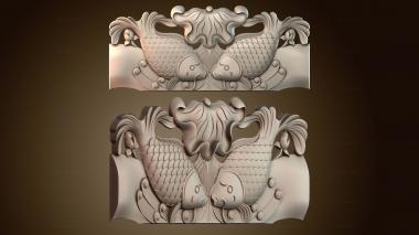 3D мадэль Стол и стул с узором «карп» (STL)