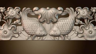 3D мадэль Стол и стул с узором «карп» (STL)