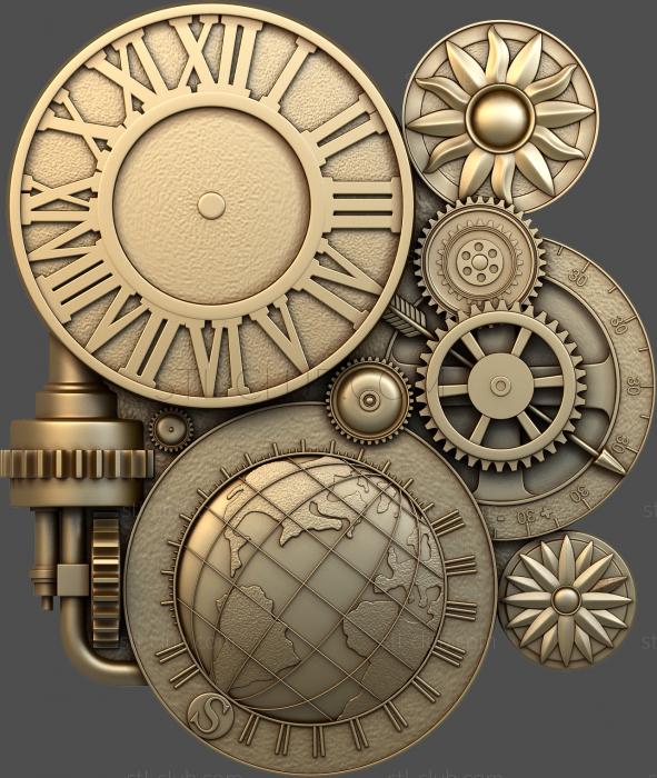 3d models for cnc, clock, CH_0018