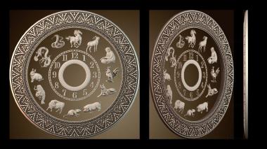 3D модель 12 зодиакальных часов (STL)