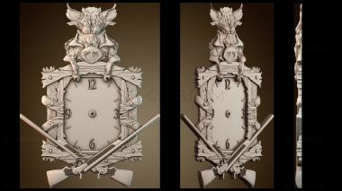 3D модель Охотничьи настенные часы (STL)