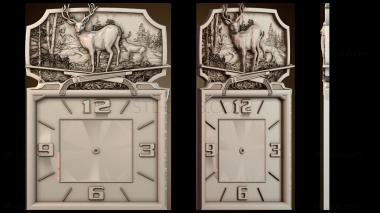 3D модель Охотничьи настенные часы (STL)