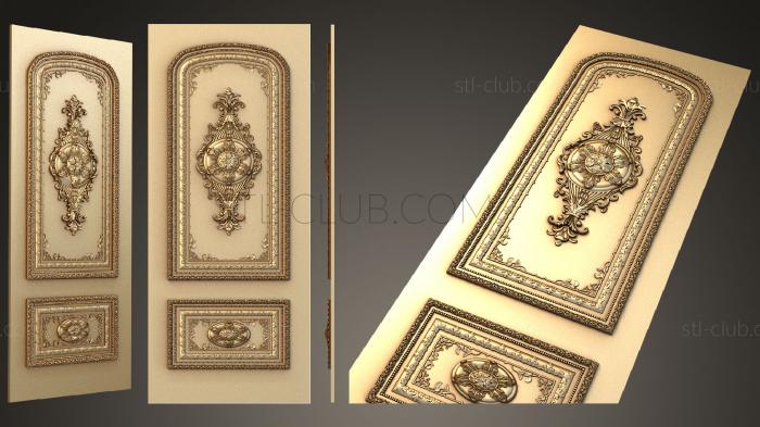 Carved door leaf with classic carved decors