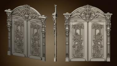 3D model Double-field door Baroque style (STL)