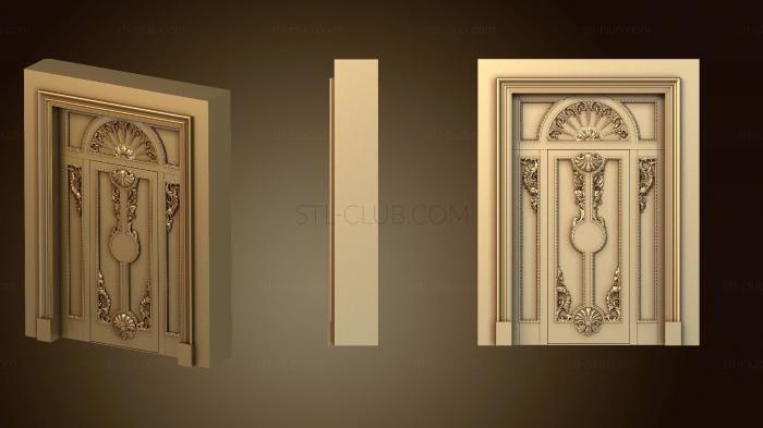 Дверь резная с элементами декора лепнины