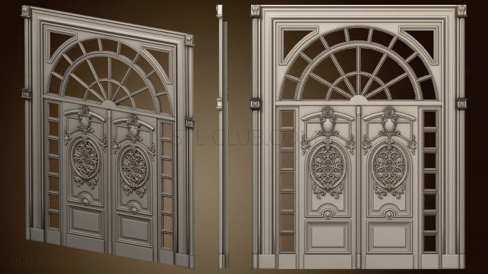 3D model Double door with stained glass windows (STL)