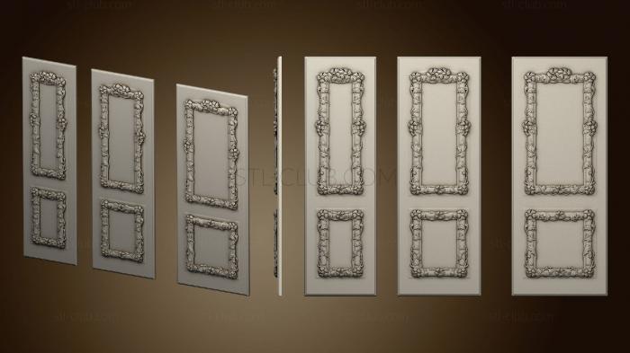 3D мадэль Двери с цветочныйм декором резные разных размеров (STL)