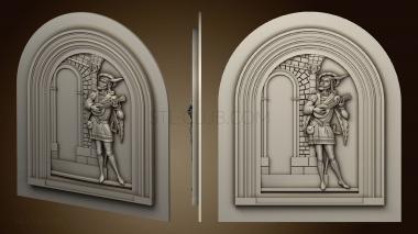 3D model Front door with an old musician (STL)