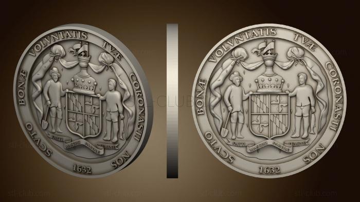 3D model Maryland State Seal 2 (STL)