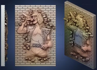 3D модель Bon Scott Acdc Лейн (Низкополигональный) (STL)