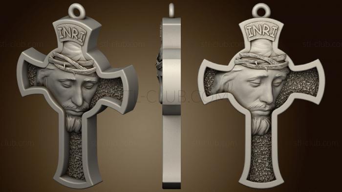 Горельефы и барельефы исторические и религиозные Ювелирное изделия с подвеской в виде креста Иисуса и медальоном