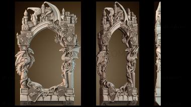 3D модель Рамка Драконы картина (STL)