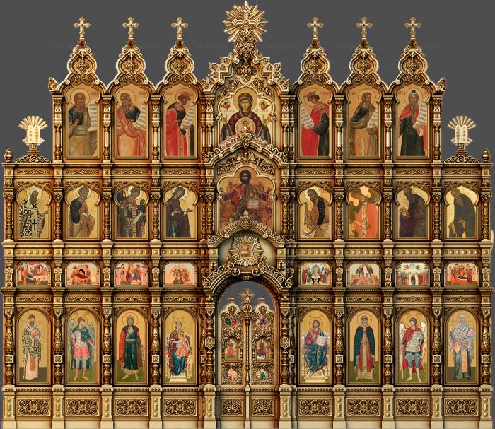 3D model 3d model of a carved large iconostasis, stl format for CNC (STL)