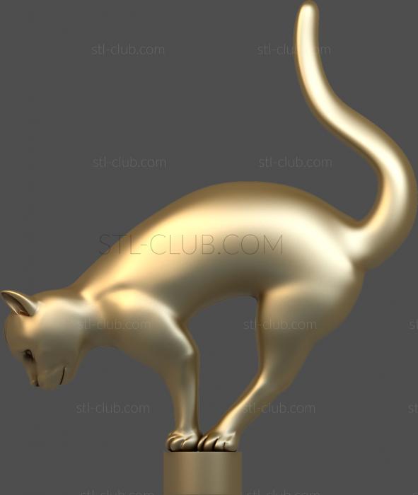 3D model Cat on a rock (STL)