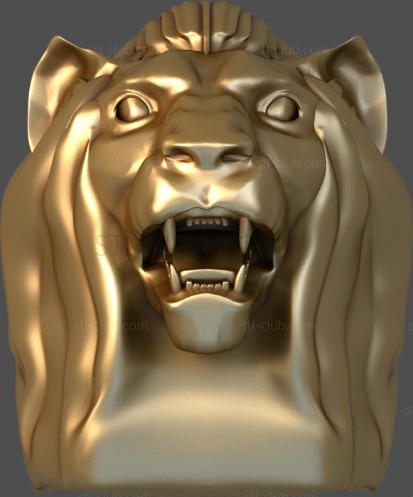 Snarling lion's face