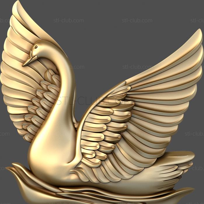 3D model Swan on the waves (STL)