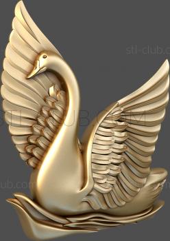 3D model Swan on the waves (STL)