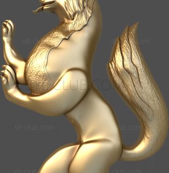 3D model Fox on its hind legs (STL)