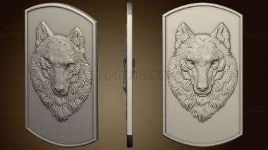 3D model Bas-relief of the wolf on token (STL)