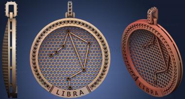 3D модель Подвеска с Зодиакальным созвездием Весы (STL)