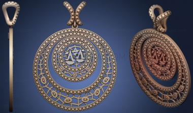 3D модель Женская Подвеска Зодиака Весы (STL)