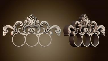 3D модель Кольцо на три пальца в стиле барокко (STL)