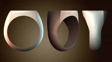 3D модель Кольцо с изогнутым прямоугольником (STL)