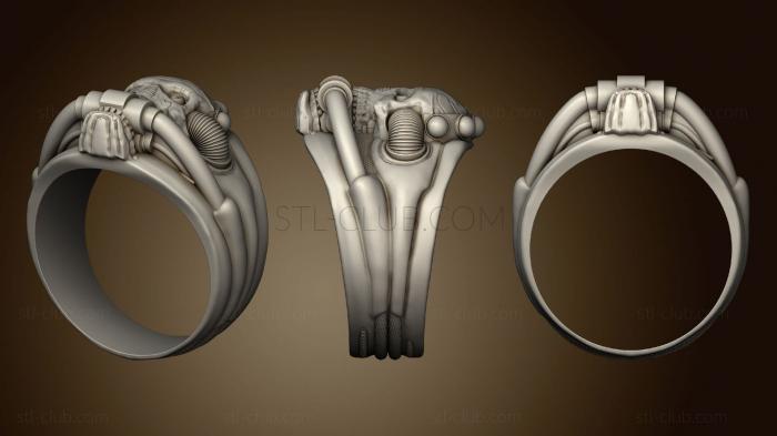3D модель КОЛЬЦО С ЧЕРЕПОМ ТЕМНОГО ТЫСЯЧЕЛЕТИЯ В СТИЛЕ КИБЕРПАНК (STL)
