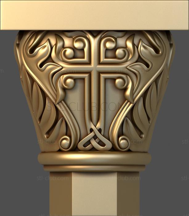 3D model Cross with acanthus (STL)