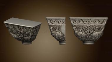 3D model Capital with birds of paradise (STL)