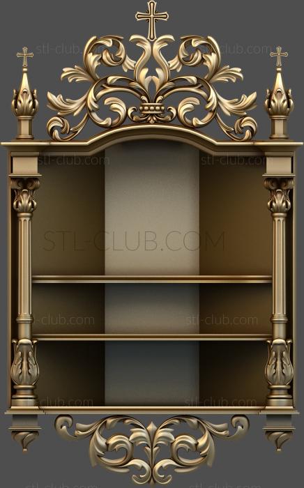 3d model of a corner icon shelf / kiosk