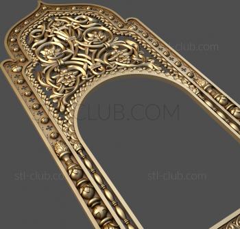 3D model Kiosk with a carved high frame-3d model for CNC (STL)