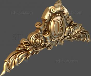 3D model Coat of arms and plumes (STL)