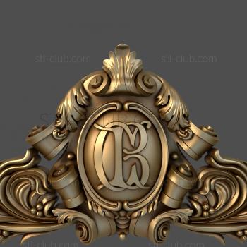 3D model Coat of arms and plumes (STL)