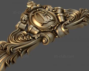 3D model Coat of arms and plumes (STL)