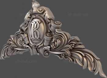 3D model Coat of arms and plumes (STL)