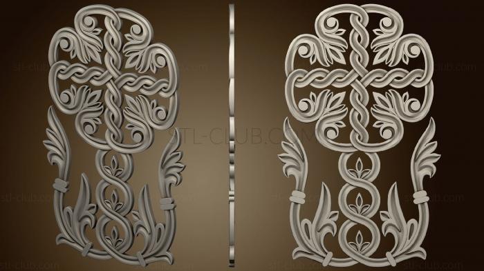 3D model Carved decor vertical cross without background (STL)