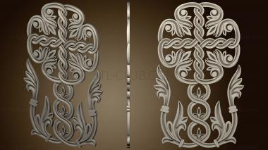 3D model Carved decor vertical cross without background (STL)