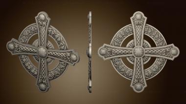 3D model Cross on a round ornament (STL)