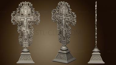 3D model Cross with carving around the perimeter (STL)