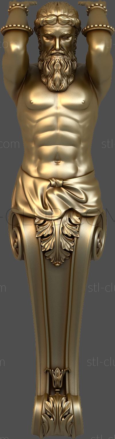 3D model Decorative bracket Atlant, 3d stl model (STL)