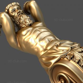 3D model Decorative bracket Atlant, 3d stl model (STL)