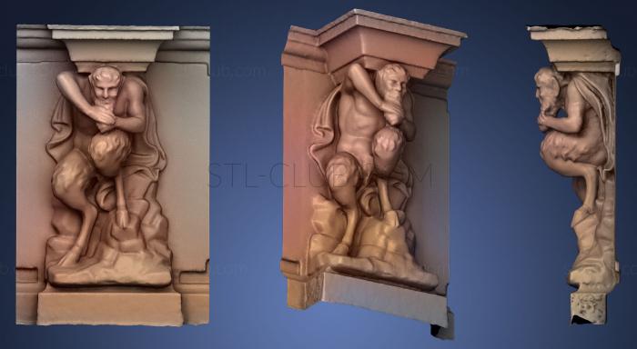 Baroque faun sculpture on a wall 2